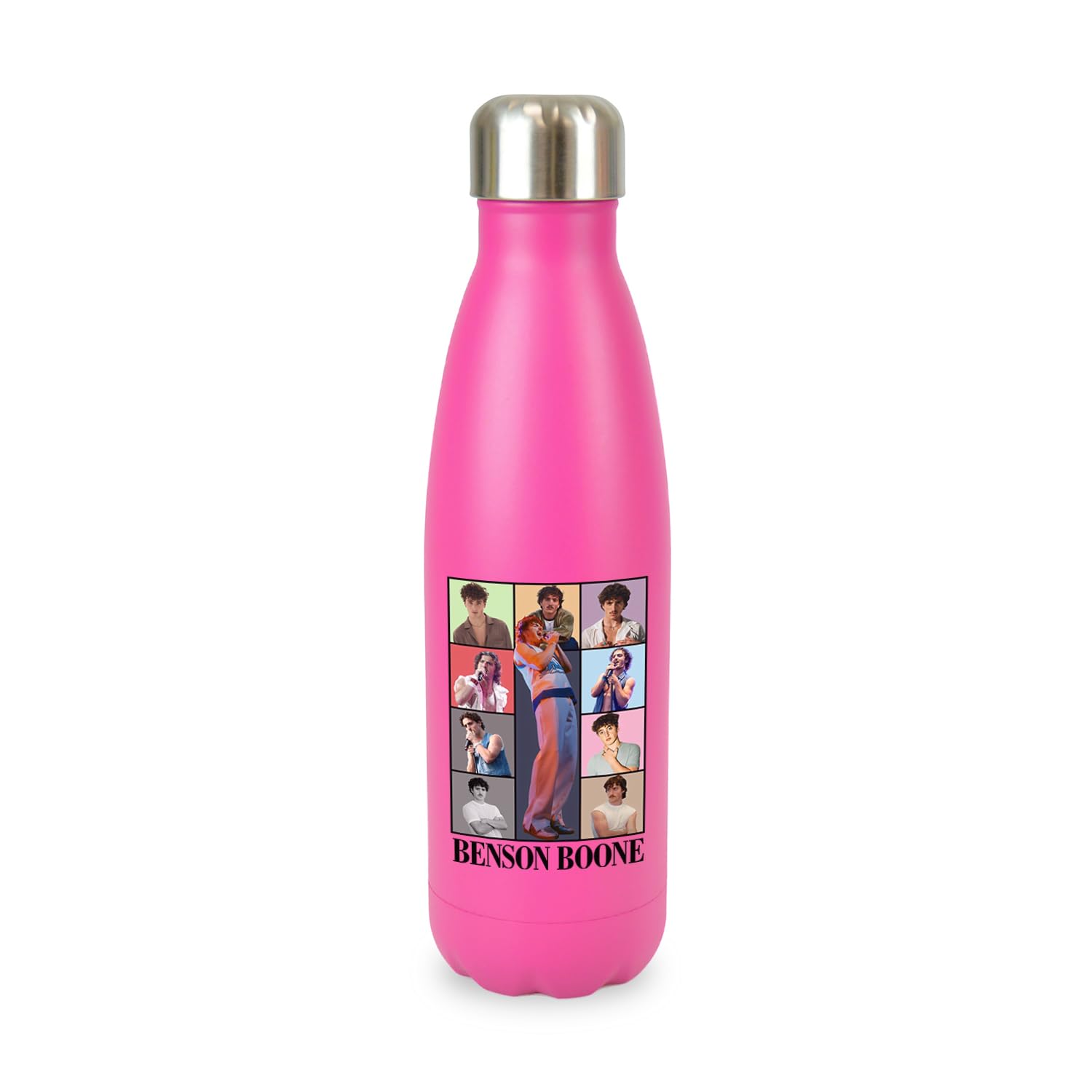 New Spirit Original Hot Pink Boxes Design Benson Boone, Screw Top Lid Stainless Steel Water Bottle Drinks Cup Water Bottle Refill Cute Fun Explore Travel