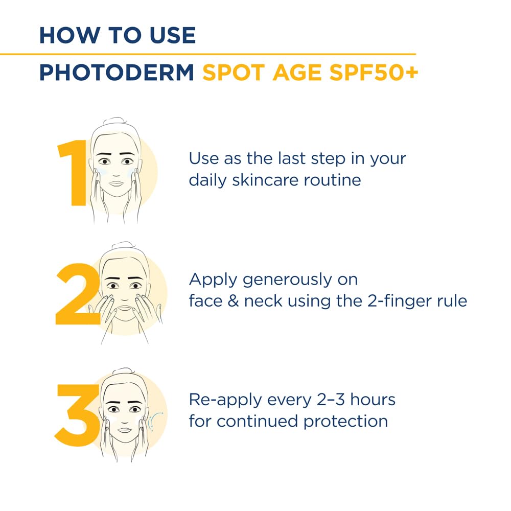 BIODERMA Photoderm Spot-Age SPF50+ Crème solaire très haute protection - Riche en antioxydants, réduit taches brunes et rides - Peaux hyperpigmentées - Recommandée par des dermatologues - Tube 40 ml