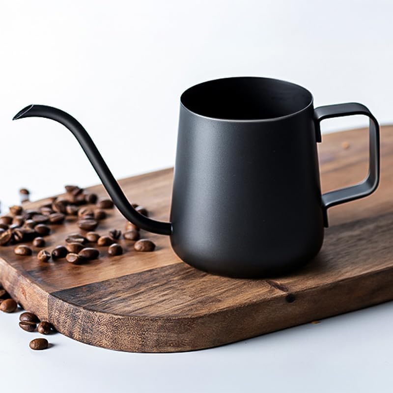 Miniatura 5 de 1 hervidor de café de acero inoxidable, boquilla de cuello de cisne, diseño de cuello largo de 8.4 onzas