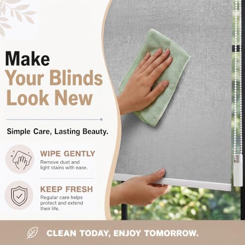 Image of Story@Home 100% Blackout Roller Blinds for Windows W 4 ft x H 7 ft | Window Blinds with UV Protection & Thermal Insulated Fabric | Privacy Window Shades for Home & Office - Light Grey