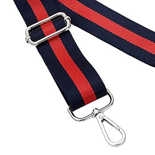 Image of Silvery Buckles Wide Shoulder Strap Adjustable Replacement Belt Crossbody Canvas Bag Handbag