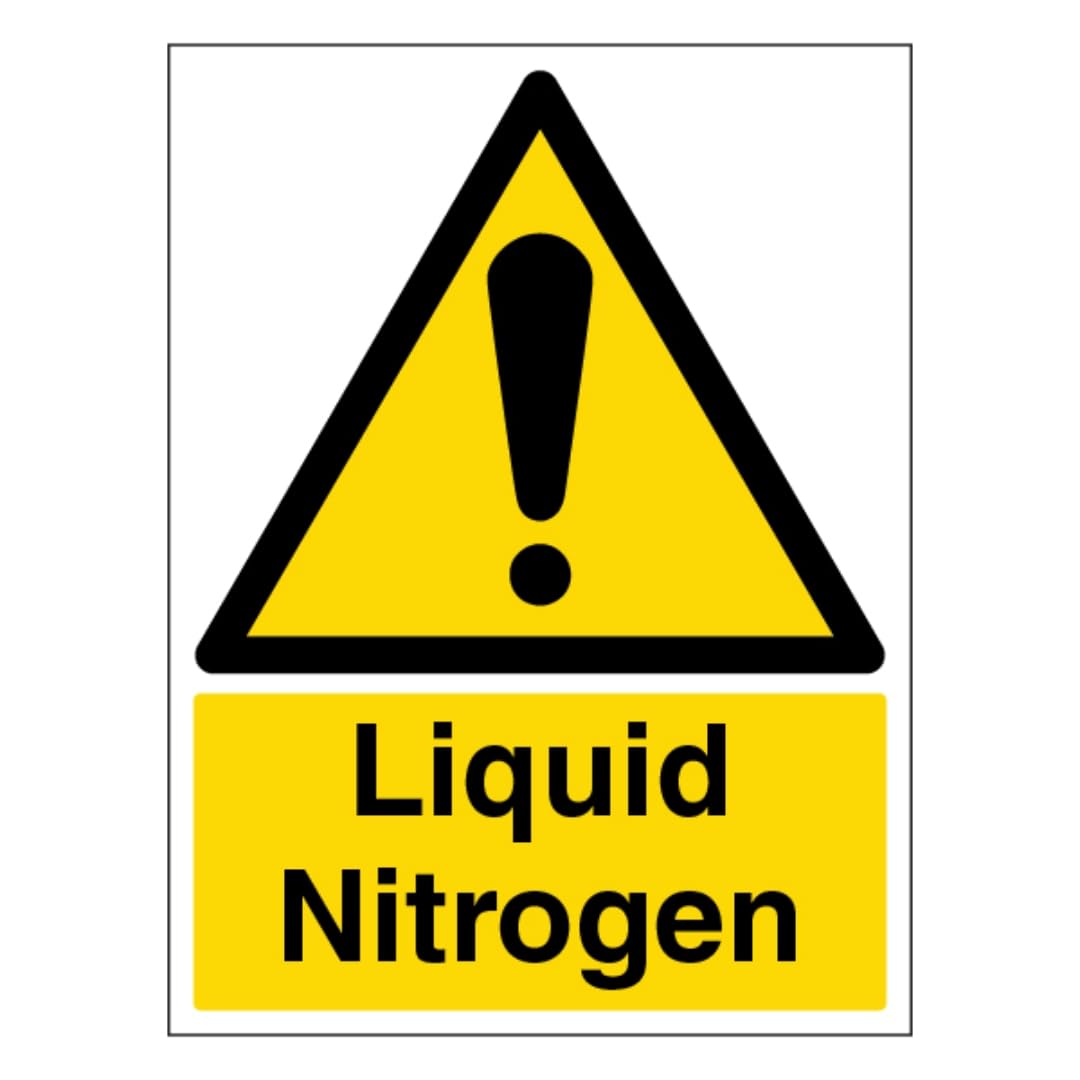 V Safety Liquid Nitrogen - Portrait 200 x 300mm - 1mm Rigid Plastic Safety Sign