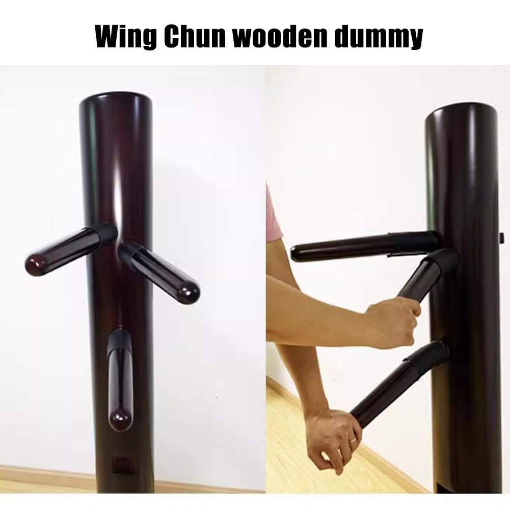 DYK&NX Wing Chun Wooden Dummy Accessori, Accessori per Allenamento Kung Chun, Wooden Dummy Training Target, con Bracci A Molla, Adatto per Fori da 1,5 Pollici * 1,5 Pollici (Grey : 3)
