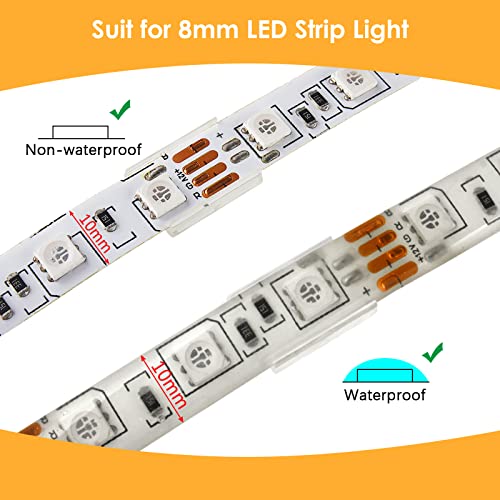 VIPMOON 100 Pack LED Strip Clips, 10mm LED Strip Holder Fastener - Image 4
