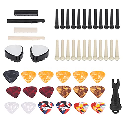 Generic Guitar Parts Replacement, Guitar Saddle Guitar Pick Easy to Use Portable Complete Kit for Guitar Accessories
