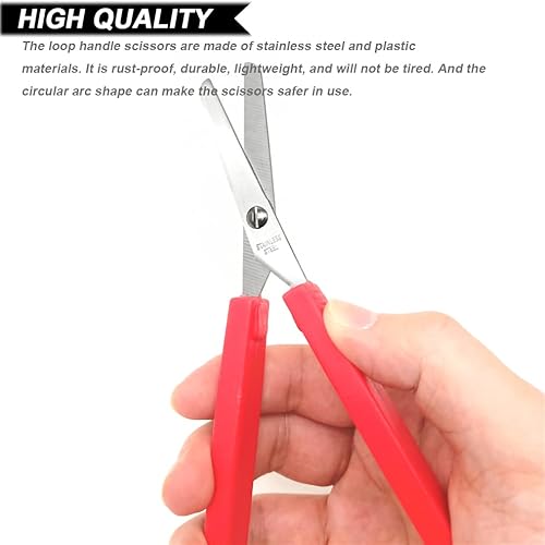 Miniatura 3 de 6 tijeras de bucle, 5.5/8 pulgadas, tijeras de resorte mini tijeras de bucle de entrenamiento para necesidades especiales, niños, adolescentes,