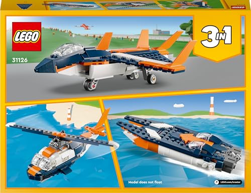 LEGO 31126 Creator 3-in-1 Überschalljet, Flugzeug, Hubschrauber und Boot, 3 Modelle zum Bauen, Spielzeug ab 7 Jahre – Ansicht 9