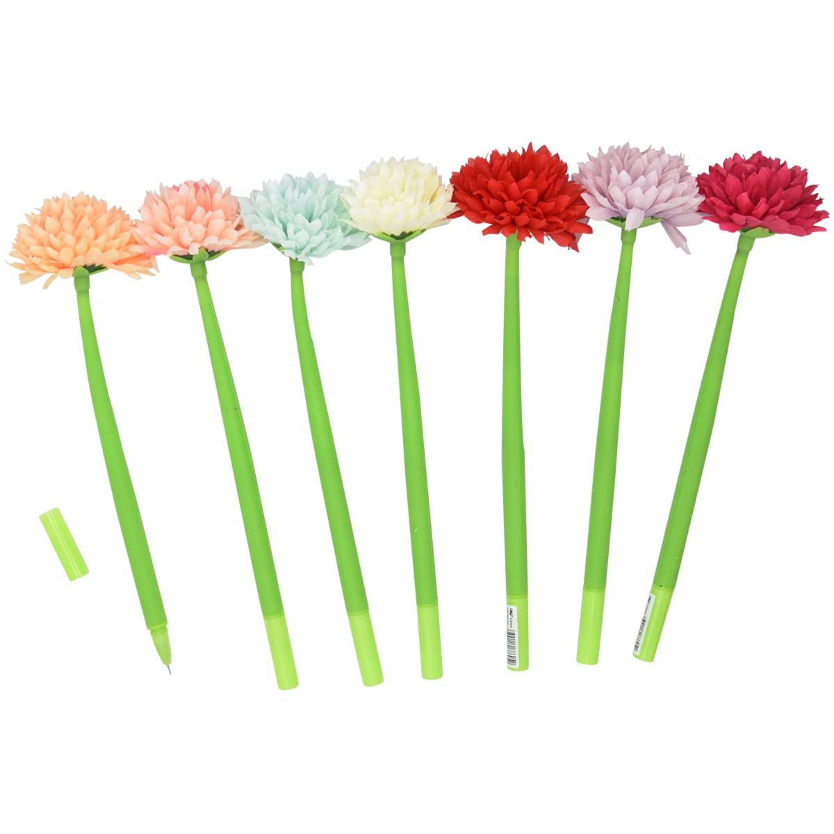 Confezione da 3 penne a inchiostro gel a forma di fiore di rosa, ricaricabili, 0,5 mm, per studenti e adolescenti, punta fine 0,5 mm, nero e blu