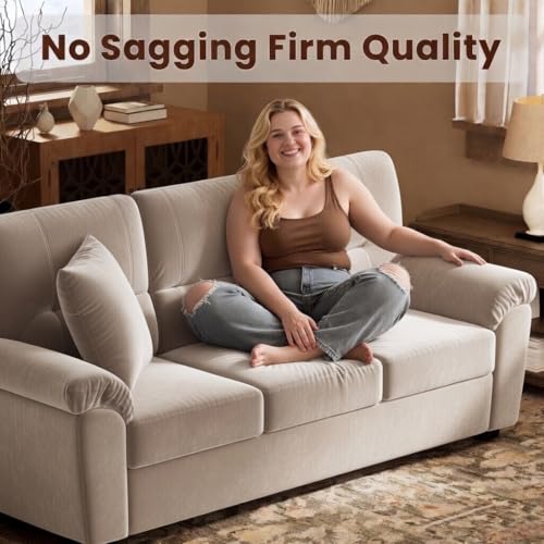 Image of Anderson Sofa Set for Living Room | Sectional Sofas | Premium Leather Sofa for Home Office | Leather Sofa Set | Leatherette Sofa (Beige Fabric, 3+2 Seater)