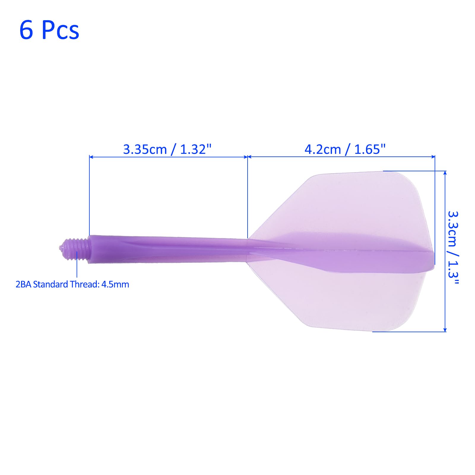 M METERXITY 6 Pack Integrated Dart Shaft and Flights-Screw In-one Dart Flight, Plastic Anti Break - Image 3