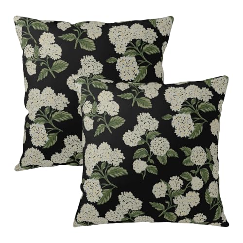 Ancordivo coussins Hydrangea floral 16x16 po ensemble de 2 été vintage