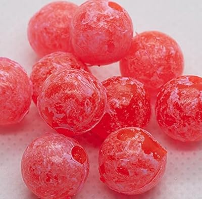 BnR Tackle SBMR14 Soft Beads, 14 mm, Mottled Red, Neutral Buoyancy, 10/Pack