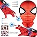 Produktbild YKHSUAOU Spiderm Spielzeug ab 3 4 5 6 7 Jahre Junge, 2 Set Kinder Spiderm Handschuhe Maske, Spiderm Web Shooter Geschenk Junge 3-10 Jahre Kinder Outdoor Spielzeug Kinderspielzeug