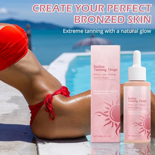 Image of Sunless Tanning Drops to Drink - Natural-Looking Tan Without the Sun, Hydrating Tanning Drops for Face and Body, for All Skin Types-MeiHeiB+diji 1pc