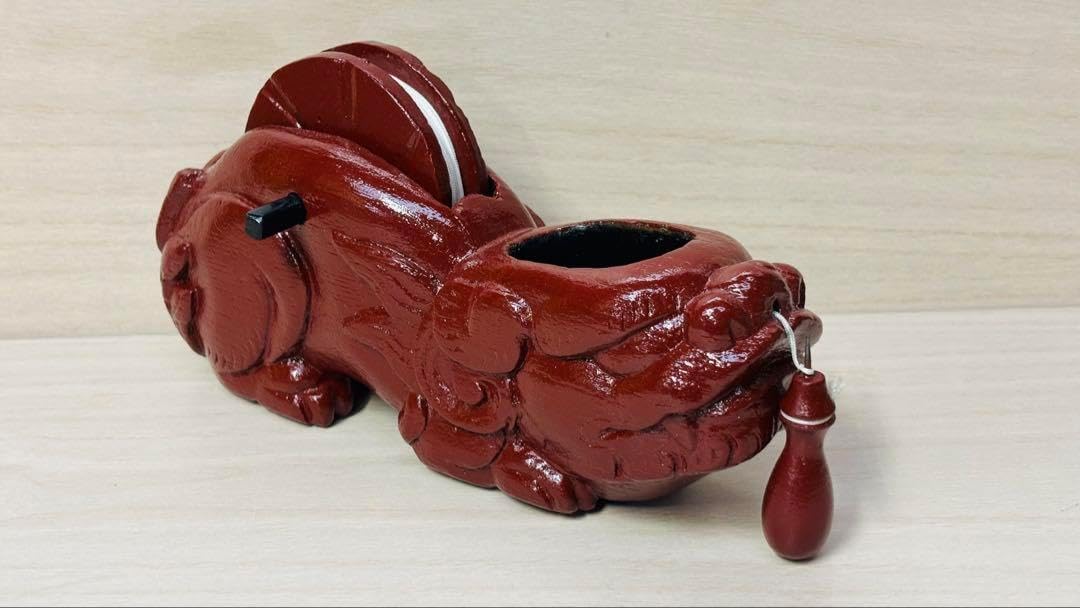 墨壺 唐獅子 墨壷 大工道具 工芸品 すみつぼ 墨坪 墨ツボ 縁起物 希少