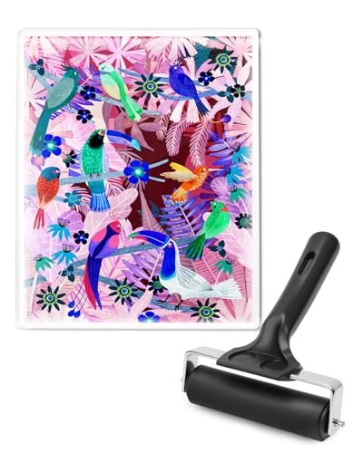 Catálogo para Comprar On-line Materiales de impresión en relieve los 5 mejores. 45 UCEC Kit de placa de impresión de gel – Placa de impresión de 8 x 10 pulgadas con rodillo Brayer de 4 pulgadas, suministros de impresión de placa de gel reutilizables para...