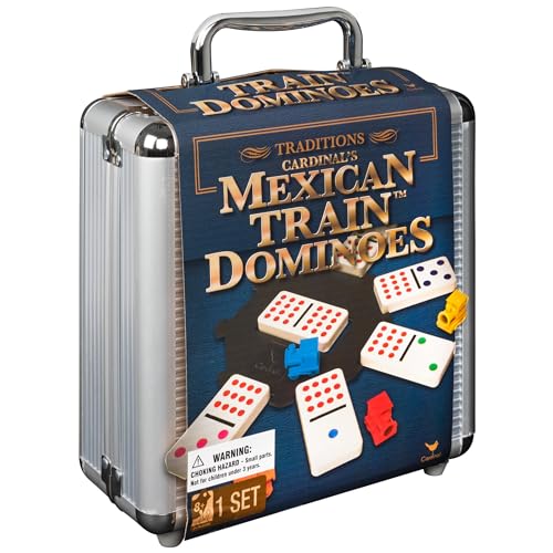 Spin Master Games 6030756 Mexican Train Dominoes Set Tile Board Game In Aluminum Carry Case thumb #7