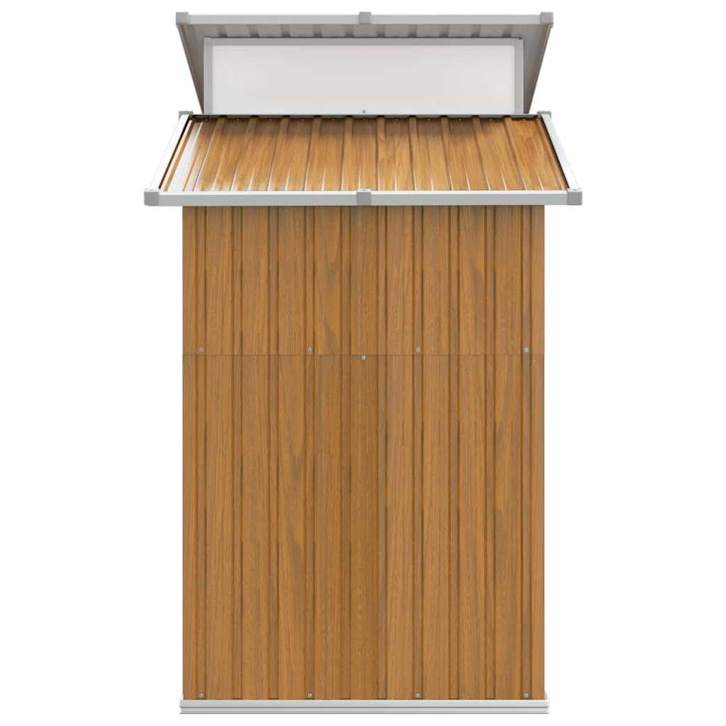 vidaXL Geräteschuppen, Gartenhaus mit viel Stauraum, Rostfrei Gerätehaus mit Tür, Schuppen Gartenschuppen, Braun 270x130x208,5cm Verzinkter Stahl