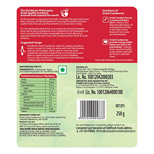 Image of Del Monte Dried Cranberries, 250 g