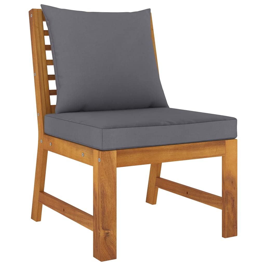 Muebles de jardín Conjunto Exterior 4 Piezas Madera Maciza de Acacia con Cojines Crema para terraza Patio balcón diseño Modular Resistente para Ocio y reunión al Aire Libre