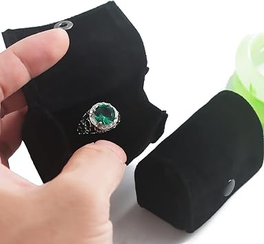 xianshengle Ring Box, Jewelry Ring Gift Box Vintage Ring Display Holder Case for Wedding Ceremony Proposal Engagement (Black)