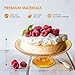 Amici Home Diamond Footed Glass Cake Stand | Round Vintage Style Cake Plate | Serving Platter for Cupcakes, Cookies | Dessert Display Stand for Parties, Weddings, and Gift | 10” D x 3.7” H (Amber)