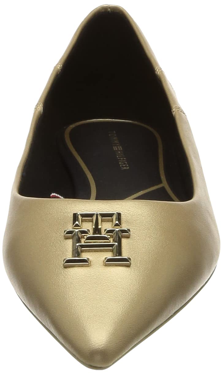 Tommy Hilfiger Kobiety Pointy Chic Ballerina Gold Fw0fw07047Baleriny