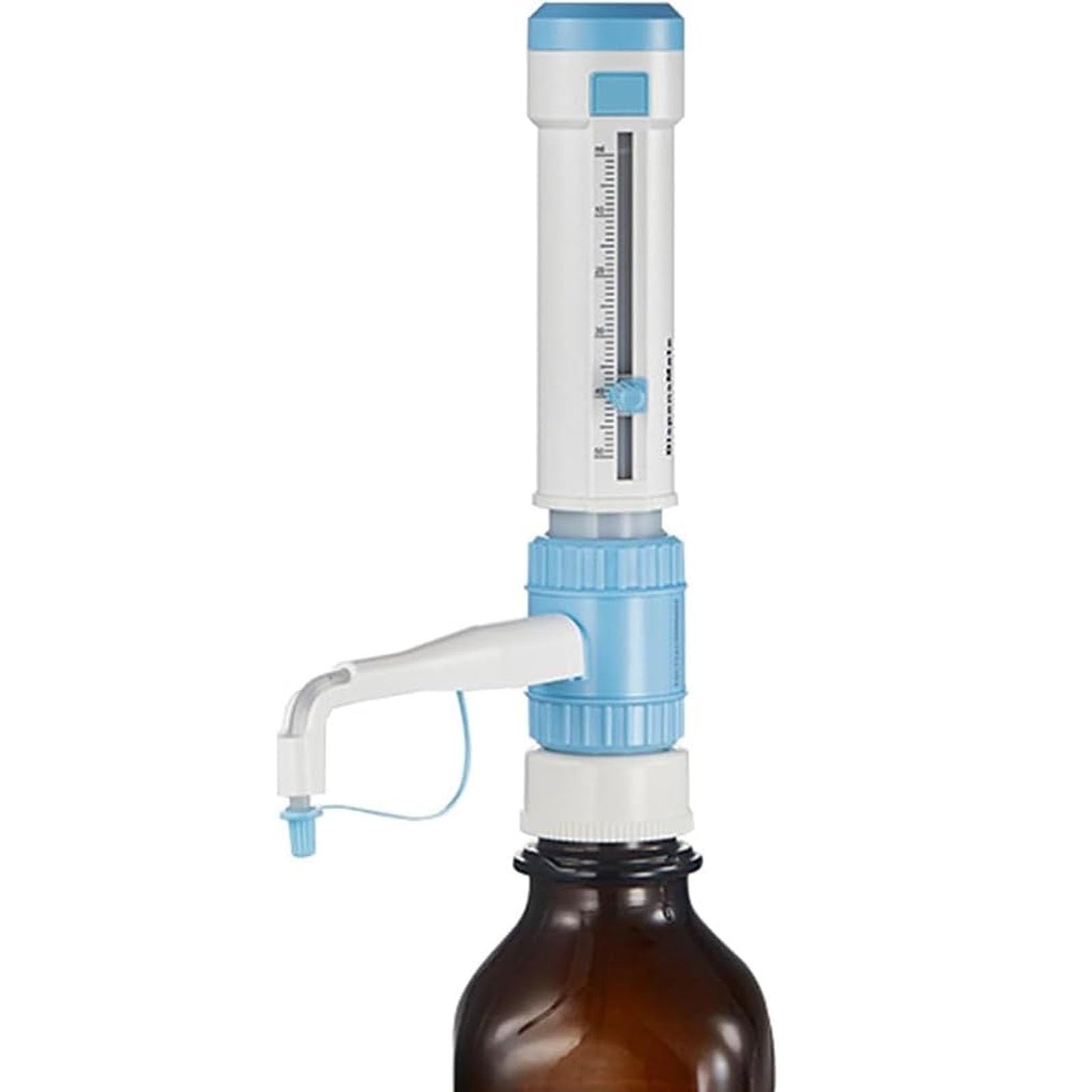 Dozownik do butelek laboratoryjnych, z 5 adapterami do butelek, 4 regulowane zakresy pojemności, 0,5-50 ml, precyzyjna skala, płynnie działająca 2,5-25 ml