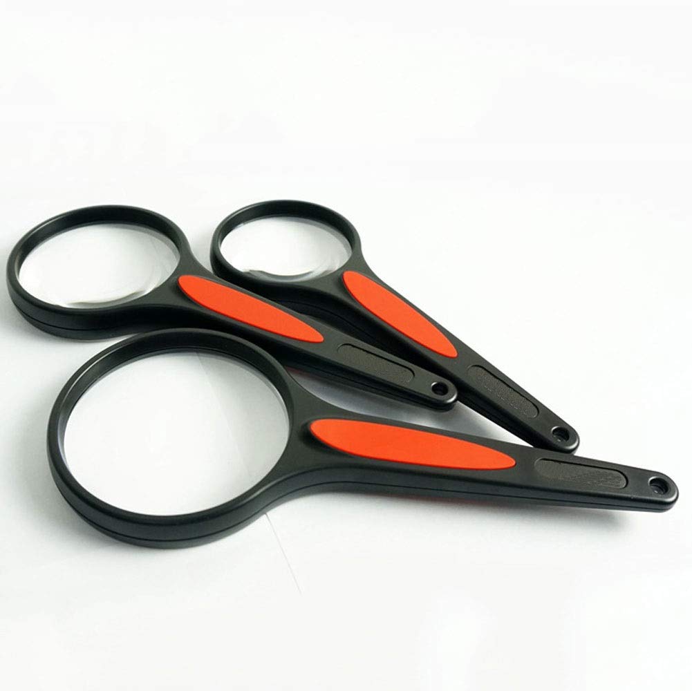 Handlupe mit 96 Vergrößerung, 3-fache Leselupe, für Kinder, Senioren, 60 mm Vergrößerungslinse, für Bücher, Zeitungen, Lesen, Hobby (Größe: 60 mm - 3x)