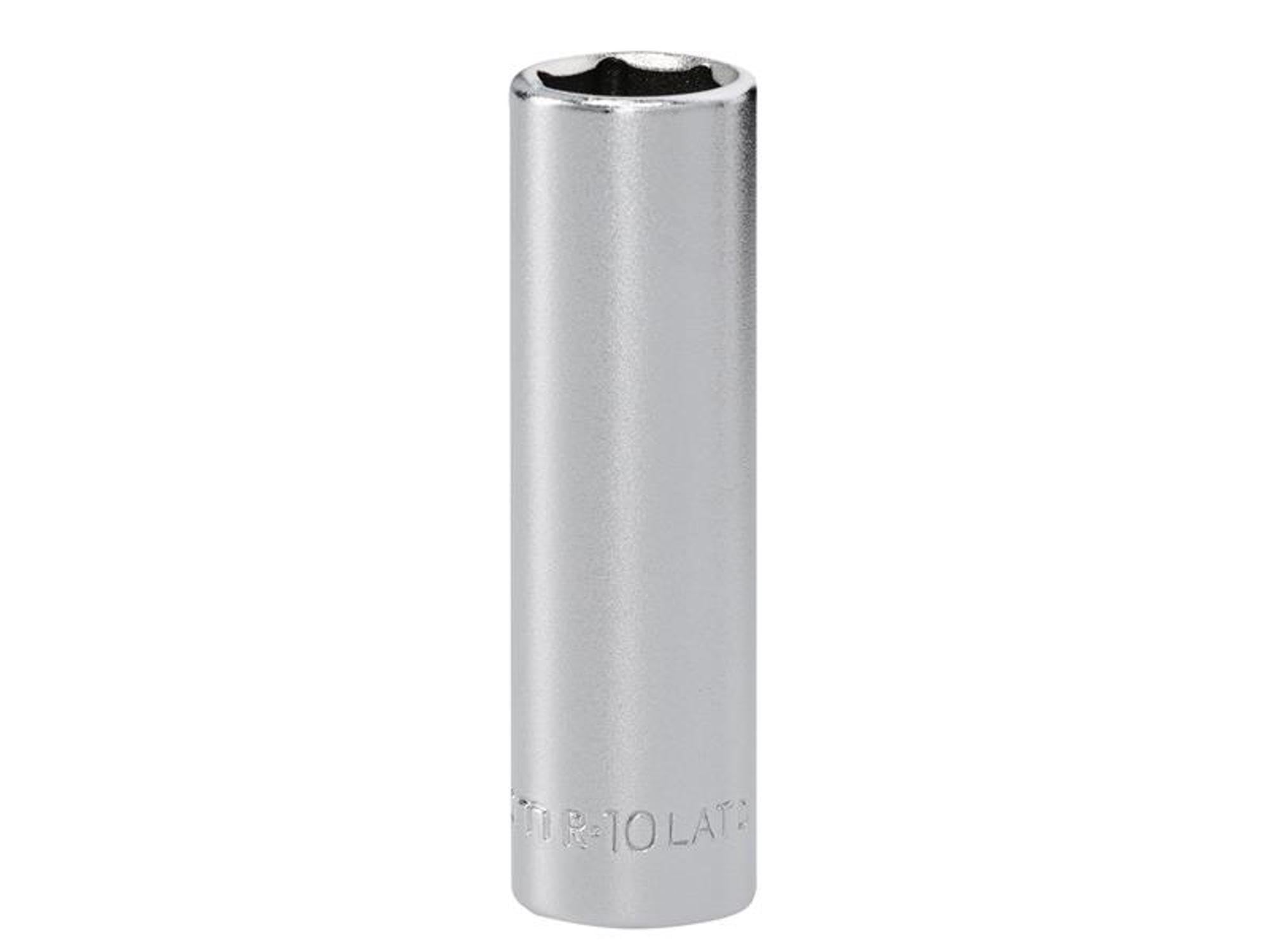 Facom R.10LAT 6-Point Deep Socket 1/4in Drive 10mm Chrome Vanadium Satin Finish