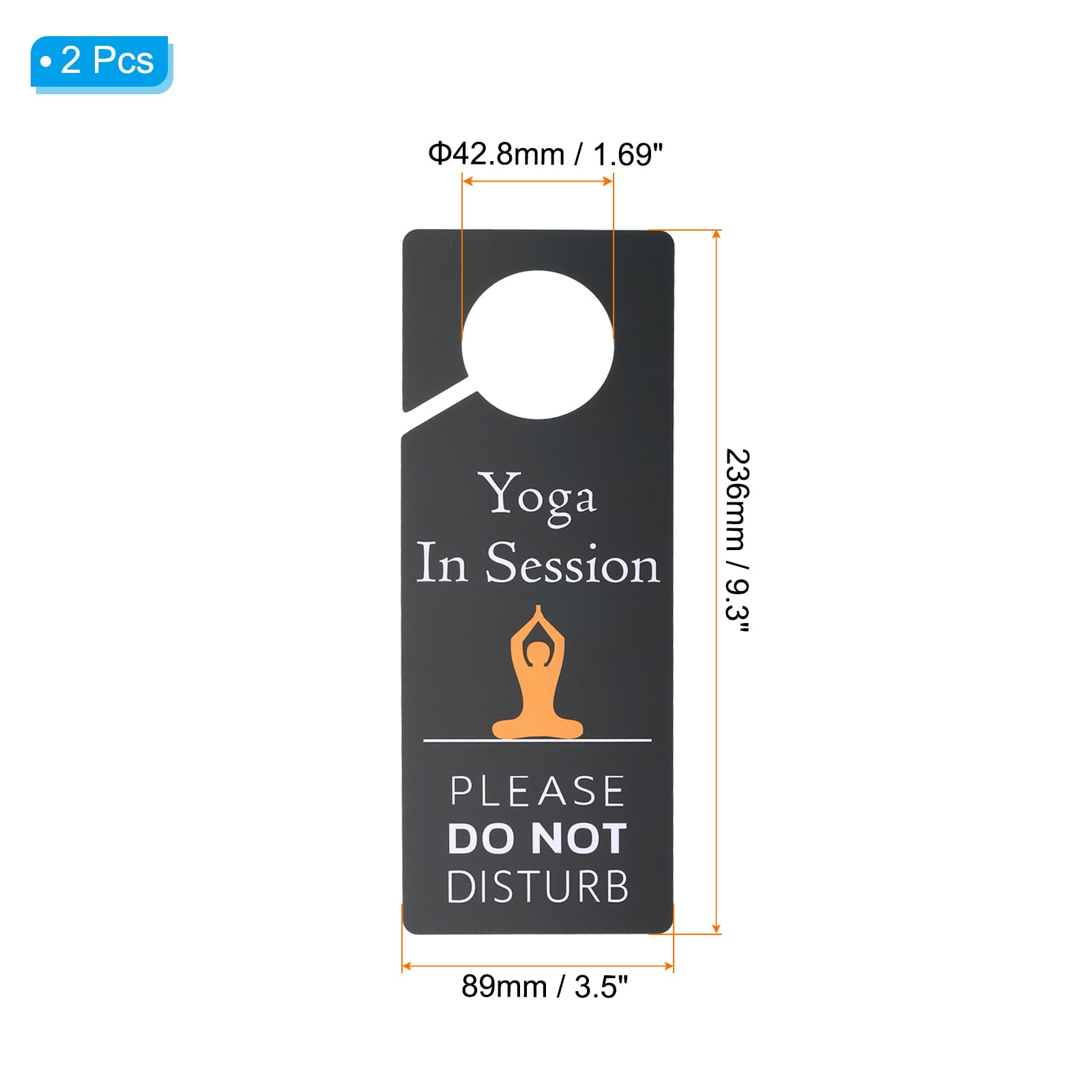 PATIKIL Do Not Disturb Door Hanger Sign, 2 Pcs PVC Double Sided Yoga in Session Door Sign Decor for Office Meeting, Session - Image 2