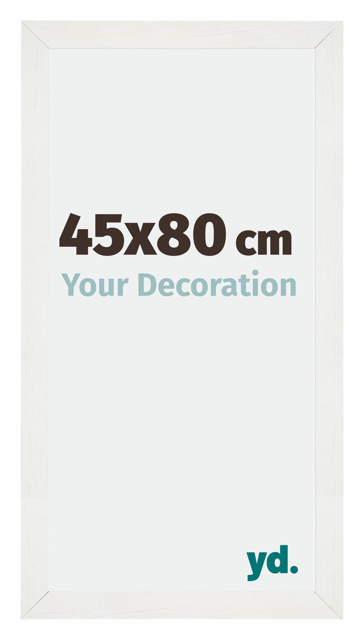 Your Decoration - Picture Frame 45x80 cm - White Swept - Decorative Wall Frame in MDF with Antireflection - Frame 45x80 - Mura — image 1