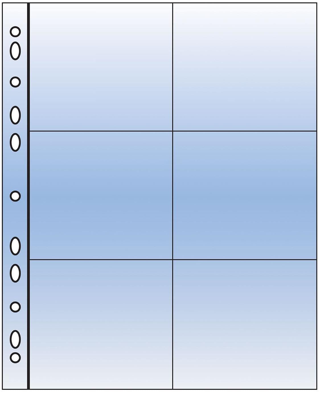 Arrowfile Photo Album Refills, 4x4 / 10x10 cm, 6 Pockets, Clear Polypropylene, Pack of 10