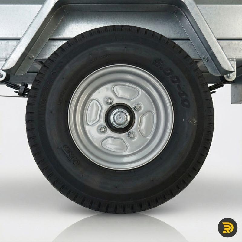 Roue complète 500x10 10" - 4 Trous - Entraxe 115mm - Déport 0 - Pour remorque - 10 pouces - Largeur 5 pouces - Indice de vitesse N 140km/h - Indice de charge 72 (355kg)