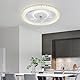 JDONG Deckenventilator mit Beleuchtung und Fernbedienung 54W LED Kristall Deckenleuchte Leise Ventilator mit Timer für Wohnzimmer Esszimmer Schlafzimmer Lampenschirm mit Kristalleffekt