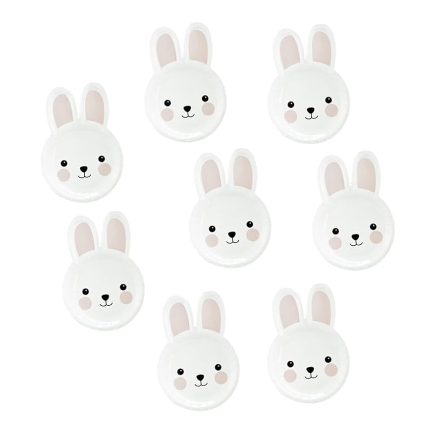 Amazon.co.jp: OKUMEYR 8個 うさぎの紙皿 rabbit easter
