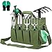 Borsa per Attrezzi da Giardinaggio, AKOFIC Borsa Portautensili da Giardino Multifunzionale con Multi-Tasche Laterali Tracolla Regolabile in Poliestere 900D Borsa Attrezzi Porta Utensili Durevole Verde
