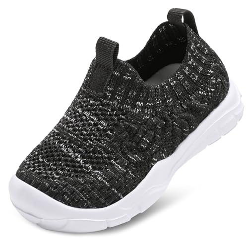 L-RUN Toddler Shoes Barefoot Kids Sneakers Wide Toe Box Boys Girls Tennis Shoes Lightweight Baby Walking Shoes Slip on Shoes