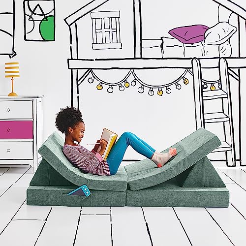 Yourigami Kids and Toddler Play Couch, Convertible Folding Sofa, Durable Foam Modular Design