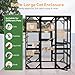 Catio Enclosure Outdoor Wooden Cat House for Multiple Cats Walk in Cage Window Access with Sunlight Friendly Weather-Proof PVC Roof