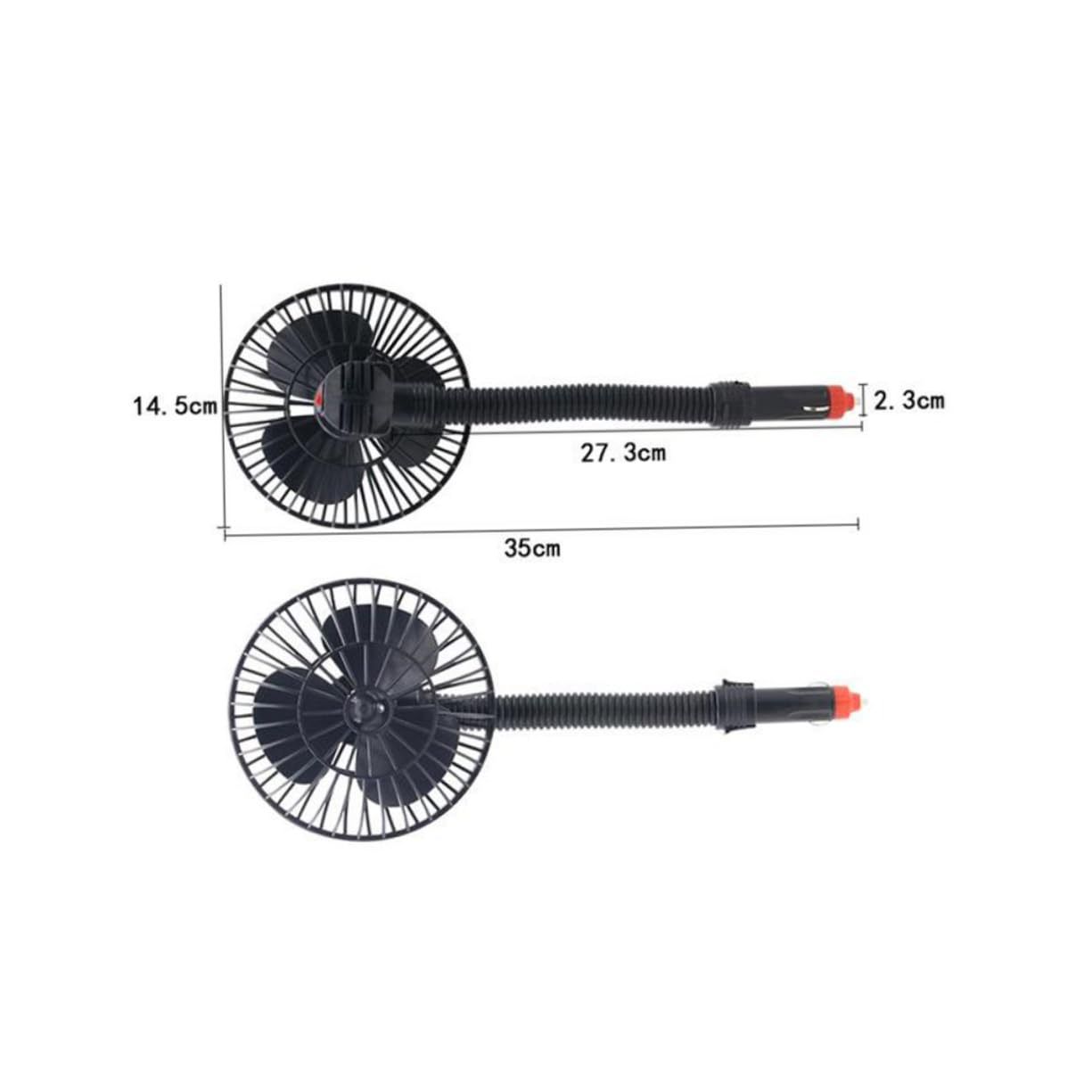 Mobestech 12v Portable Car Cooling Fan Adjustable Rotating Low Noise Vehicle Air Circulator for Comfort Cars and Rvs Energy Efficient Lightweight Design