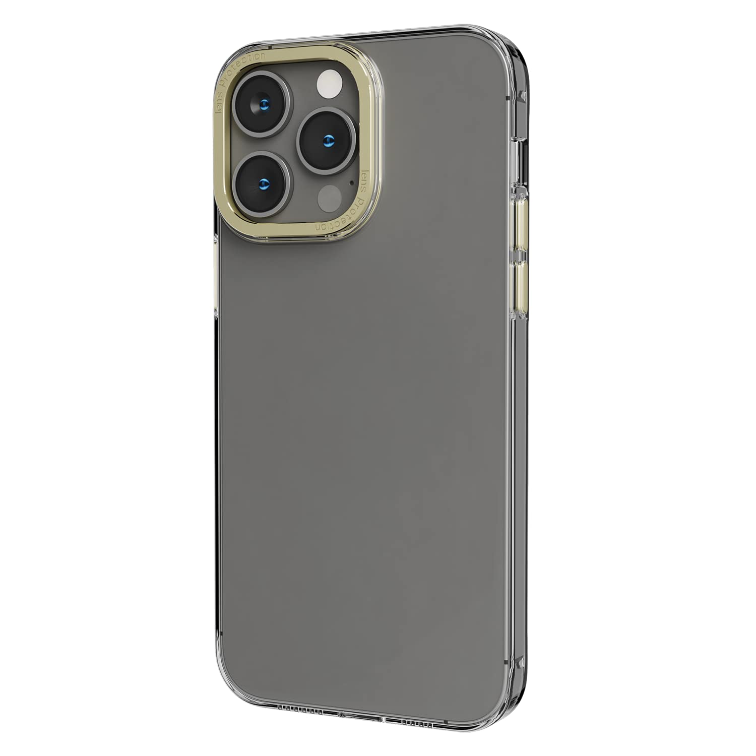 LEVELOSensa Clear Back Case Protective/Shockproof/Anti-Fall/Crystal Case/Bumper Protection/Slim & Lightweight Compatible With iPhone 14 Pro 6.1" (Clear/Champagne)