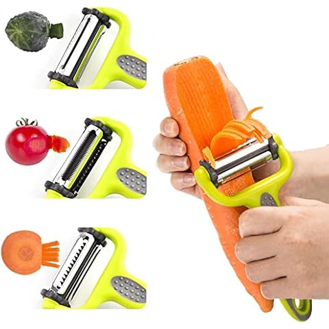 MonoTele 3 in 1 Vegetable and Fruit Peeler,Carrot and Potato Peeler,Durable Kitchen Slicer and Grater As Your Cooking Helper Cover