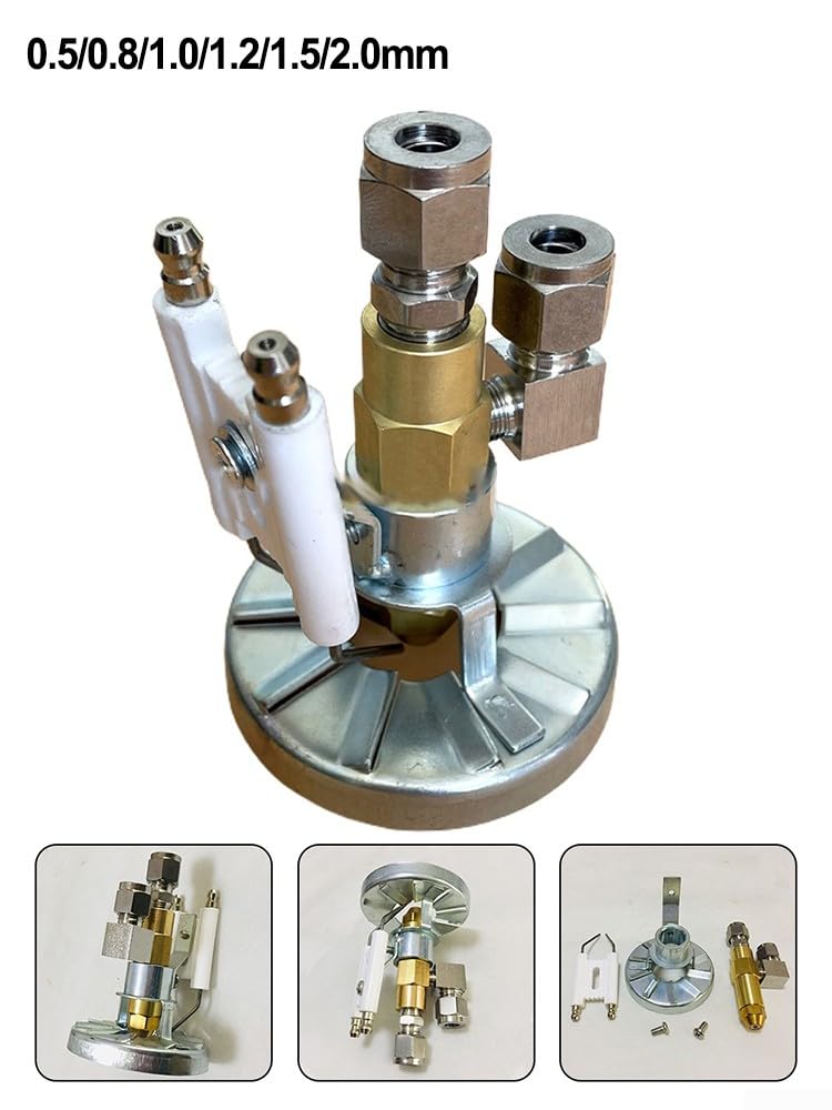 Ugello bruciatore olio esausto sifone in acciaio inox, angolo di spruzzo regolabile, apertura 0 8 mm, adatto per liquidi ad alta viscosità (0,5 mm)
