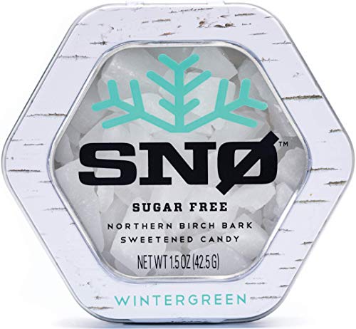 Wintergreen KETO Xylitol Candy Chips - SNØ 1.5oz Tin - Sugar-Free Candy With Only 2 Ingredients | Low Carbs, Diabetic-Friendly, Non-GMO, Vegan, GF & Kosher | Purest candy in the world!