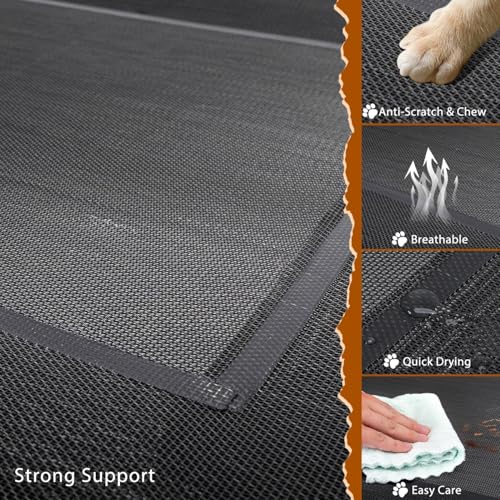 Nobleza Hundeliege Outdoor, Erhöhtes Hundebett Hunde, für Draußen Camping, Kühlendes Erhöhtes Hund Haustierbett, Haustierliege Waschbar und Robuster, Schwarz, L, 124x90x20CM