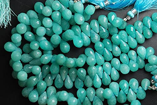 AMAZONITE naturelle facettée en gouttes de 10mm pour création haute joaillerie