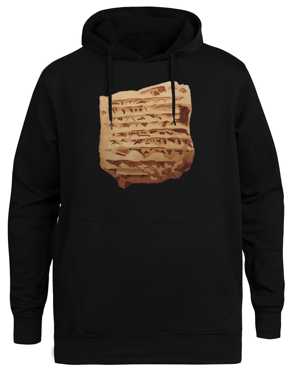 Mesopotamska Tablica Gliniana Unisex Czarna Bluza Ekologiczna z Kapturem Unisex Black Hoodie Eco-Friendly Hooded Jacket