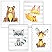 Produktbild Frechdax® 4er Set Kinderzimmer Babyzimmer Poster Bilder DIN A4 | Mädchen Junge Deko | Dekoration Kinderzimmer | Waldtiere Safari Skandinavisch (4er Set Waldtiere, gepunktet, Fuchs)