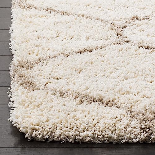 Image of Handwoven Microfibre 3D Rug for Living Room (Ivory & Beige Moroccan, 2 X 5 Feet (Runner), Microfibre)